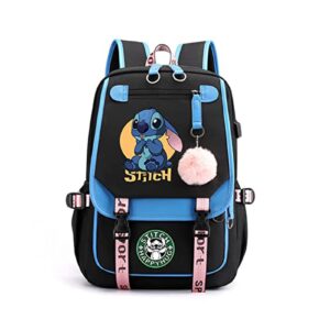 ruilihiao fashionable cool cartoon laptop backpack lightweight bags school bag multiple pockets outdoor travel bookbag