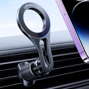 lotuny fits magsafe car mount, [2023 upgraded strongest magnet] magnetic phone holder for car,air vent hands free magnetic phone mount for car fit for iphone15 14 13 12 pro max plus mini magsafe cases