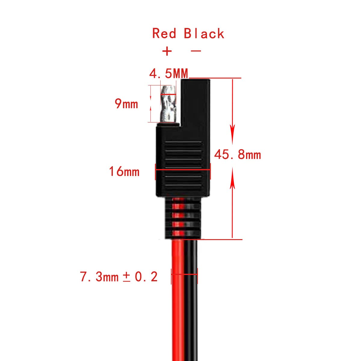 Liwinting SAE to Male DC 5.5mm x 2.1mm Male Adapter Cable SAE Connector Cable 14AWG DC Charging Cord for Solar Panel Charger 60cm/1.96FT