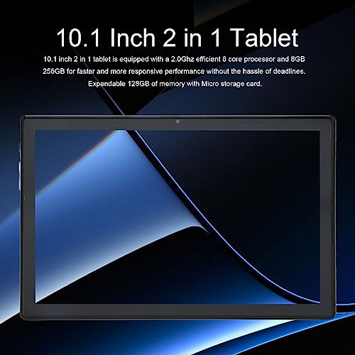 fannay Tablet PC, 10.1 Inch 2-in-1 Tablet Fast Charge 8GB 256GB 8 Core CPU 100‑240V for Android 12 for Entertainment Clear Dual Speakers with Keyboard (US Plug)