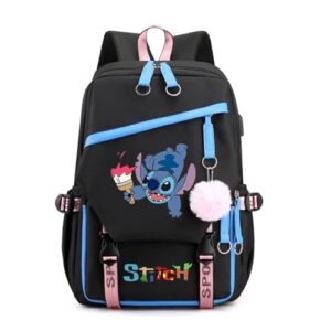 ruilihiao fashionable cool cartoon laptop backpack lightweight bags school bag multiple pockets outdoor travel bookbag