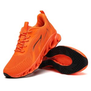 fetgrhi sport running shoes for women sneakers orange size 8.5 casual athletic tennis walking esay shoes mesh breathable gym trail workout jogging shoes