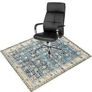 anidaroel home office chair mat for hardwood floor, 48"x60" office chair rug protector for rolling chair, computer gaming chair mat, low pile carpet floor chair mat