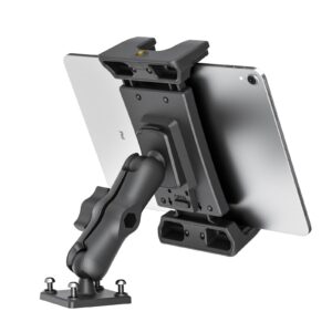 ohlpro car tablet holder - heavy duty drill base, compatible with ipad samsung tab 5"-13" tablet and phone, car tablet mount for truck/business vehicle/desktop/wall, etc.