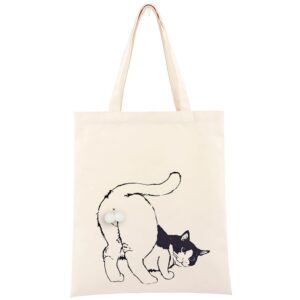funny cat grocery canvas tote bag for women,cute cat lovers for cat gifts,novelty kitty balls decor beach gym purse bags with zipper reusable shopping work daily bag for birthday mother teacher day