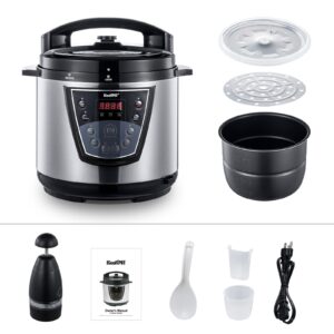 icookpot 9 in 1 electric pressure cooker,slow cook,rice/grain cooker,steamer,with non-stick coating inner pot,stainless steel,6 quart