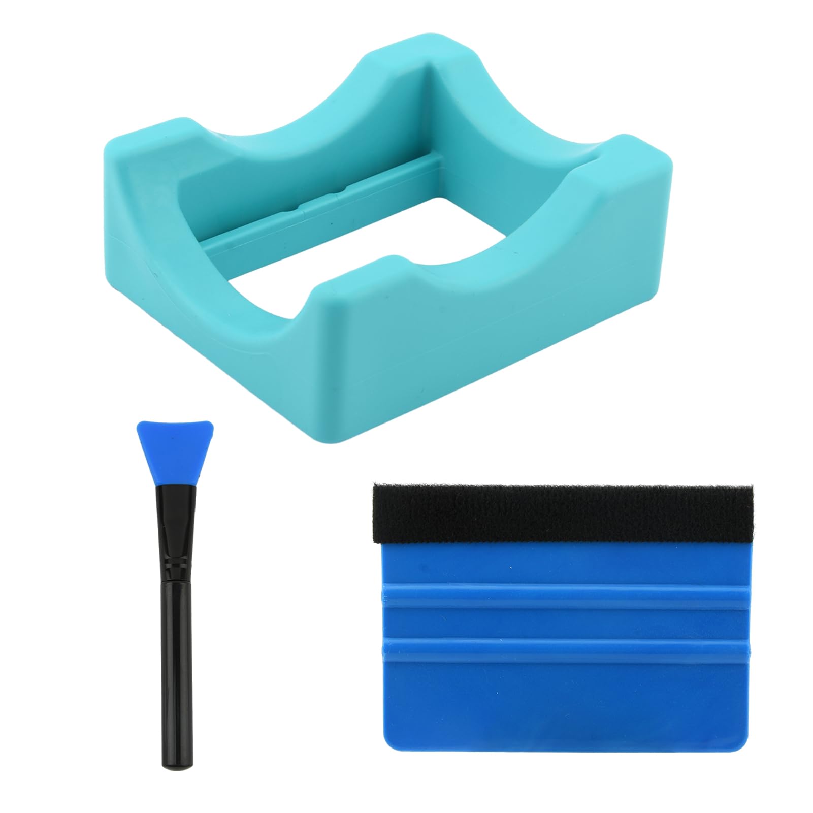 Silicone Cup Cradle with Edge Squeegee and Silicone Brush, Cup Holder with Built-in Slot, Light and Portable, for Mugs, Glasses, Coffee Cups, Glass Jars, Wine Bottles(Size:3 Pcs)