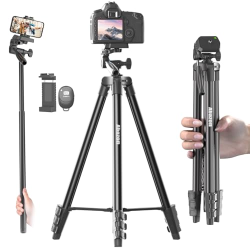 71" Camera Tripod Compatible with Canon Nikon Cameras Lightweight Tripod for Phone with Wireless Remote Phone Holder Carry Bag