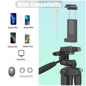 71" Camera Tripod Compatible with Canon Nikon Cameras Lightweight Tripod for Phone with Wireless Remote Phone Holder Carry Bag