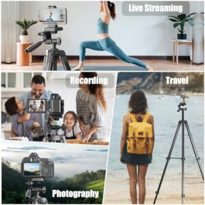 71" Camera Tripod Compatible with Canon Nikon Cameras Lightweight Tripod for Phone with Wireless Remote Phone Holder Carry Bag