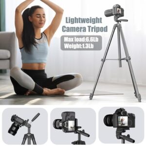 71" Camera Tripod Compatible with Canon Nikon Cameras Lightweight Tripod for Phone with Wireless Remote Phone Holder Carry Bag