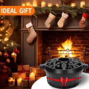 STBoo Wood Stove Steamer: Cast Iron Fireplace Humidifier | Indoor Pot for Home Heating | Round Bowl Fire Place Stove Covers Accessories Decorative | Matte Finish & Rust Resistan & 2.7 Quart, Red