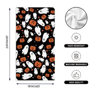 Halloween Kitchen Towels Halloween Pumpkin Ghost Halloween Dish Towels Set of 2, Spooky Holiday Hand Towel 18x26 Inch Drying Cloth Towel for Kitchen Home Decoration