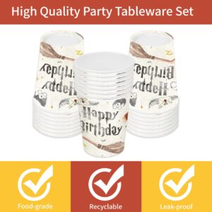 AURORAPARTY 170pcs Birthday Party Supplies Party Paper Plates Napkins Cups Kids Boys Birthday Decorations Birthday Tablecloth Banner Disposable Forks Tableware Set for 24 Guests