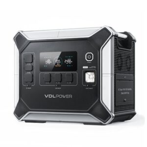 vdl 2400w portable power station - 2048wh lifepo4 battery solar generators for home backup, 2h fast charging, 6x ac outlets(4800 peak) power station for outdoor camping and rvs(solar panel optional)