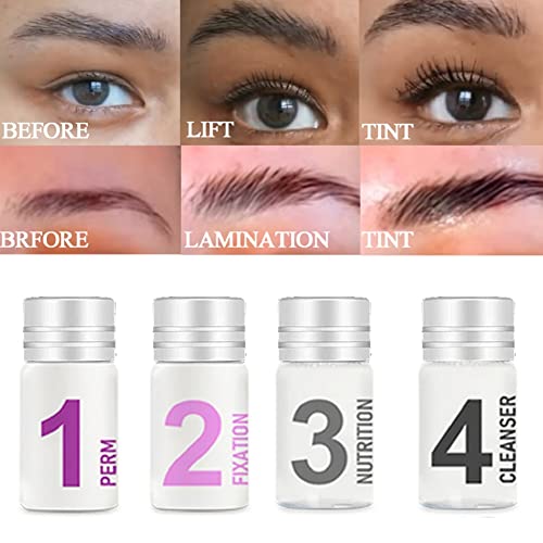 Brow Lamination Kit 4 in 1 | Black, SUNSENT Lash Lift Kit Eyelash Lift Kit, Instant Eyelash and Eyebrow Quick Perm Lift For Eyelash Growth 12-weeks Long Lasting, KERATIN Safe Use for Home Salon