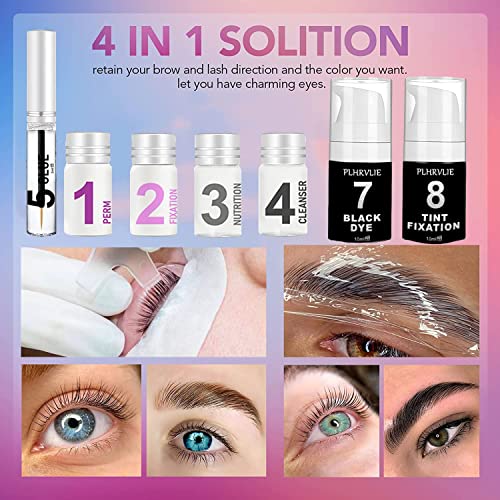 Brow Lamination Kit 4 in 1 | Black, SUNSENT Lash Lift Kit Eyelash Lift Kit, Instant Eyelash and Eyebrow Quick Perm Lift For Eyelash Growth 12-weeks Long Lasting, KERATIN Safe Use for Home Salon