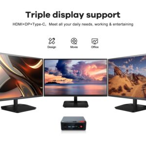 Beelink Mini PC, AMD Ryzen 5560U(Turbo 4.0GHz, 6C/12T), 16GB DDR4 500GB PCIE3.0 SSD SER5 Mini Desktop Computers, Support 4K@60Hz Triple Display/WiFi 6/BT5.2/DP1.4/HDMI2.0/USB3.2 Home/Office