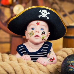 Ctosree 568 Pieces Pirate Temporary Tattoos Cute Fake Pirate Tattoos Body Pirate Stickers Pirate Accessories Pirate Party Favors for Girls Boys Kids Birthday Party Class School Prizes Gift Rewards