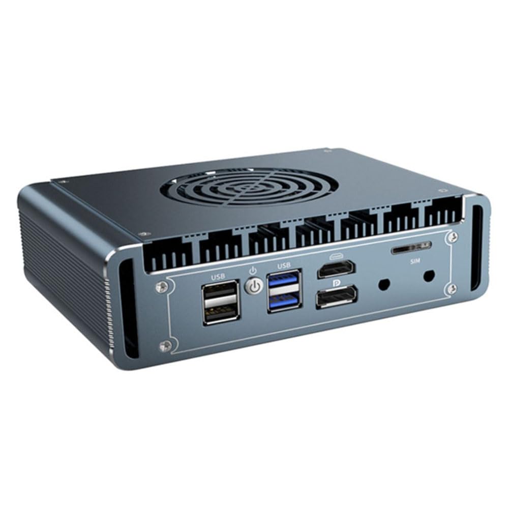 Mini PC, Micro Firewall Appliance, VPN, Router PC, Intel Pentium Gold 8505, 4 x Intel 2.5GbE I226-V LAN, H7-A, AES-NI, HDMI, DP, SIM Card Slot, RJ45 COM, with Fan, No RAM, No Storage