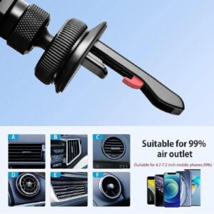 Phone Holder Car Invisible, Invisible Rotatable Air Vent Mount Car Phone Holder 360° Anti-Shake Universal Phone Mount for Car Dashboard & Air Vent,Universal for All Mobile Phones (Black,Knob Version)