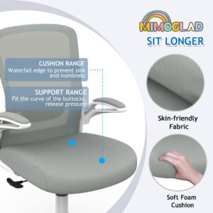 Mimoglad Home Office Chair, High Back Desk Chair, Ergonomic Mesh Computer Chair with Adjustable Lumbar Support and Thickened Seat Cushion (Modern, Moon Gray)