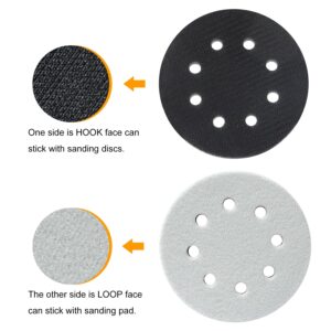 Orbital Sander Foam Pad, 5 inch 8 Holes Hook and Loop Backing Pad, Soft Sander Cushion Pad, Foam Sanding Pads for Orbital Sander (Pack of 5)