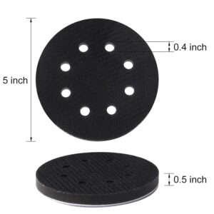 Orbital Sander Foam Pad, 5 inch 8 Holes Hook and Loop Backing Pad, Soft Sander Cushion Pad, Foam Sanding Pads for Orbital Sander (Pack of 5)