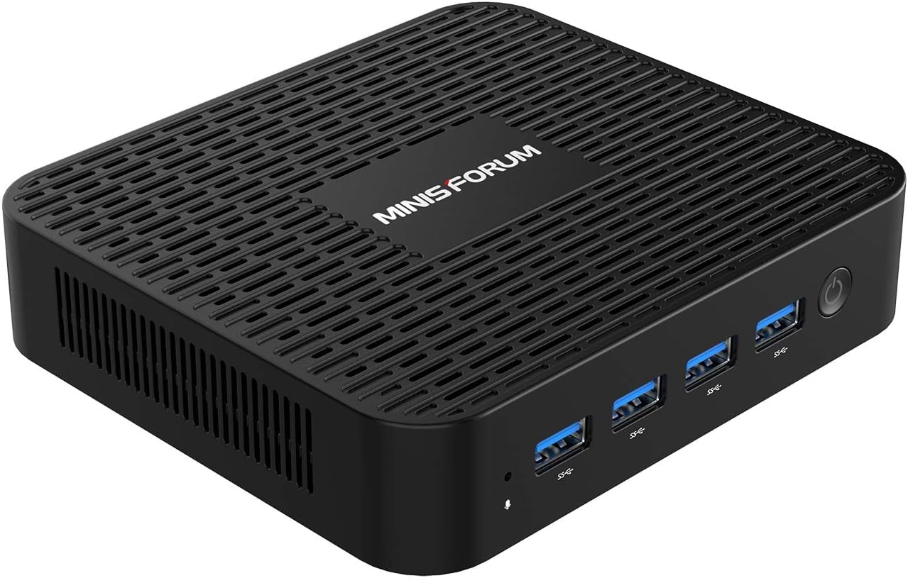 MINISFORUM GK41 Mini PC Celeron Processor J4125 Quad Core(up to 2.7GHz),8GB DDR4 128GB SSD Mini Desktop Computer 4X USB 3.0 Ports,1X Gigabit Ethernet,4K@60Hz Output,Dual Wi-Fi