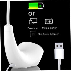 Uonlytech Portable Besides Lamp Gooseneck Table Light Eye Care Book Light Novel Desk Lamp Eye-Caring Reading Light Adjustable Reading Light USB Desk Lamp USB Reading Light Led Bed Lamp White