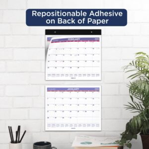 2024 AT-A-GLANCE® Repositionable Horizontal Wall Calendar With Adhesive Backing, 15" x 12", January To December 2024, PM15RP28