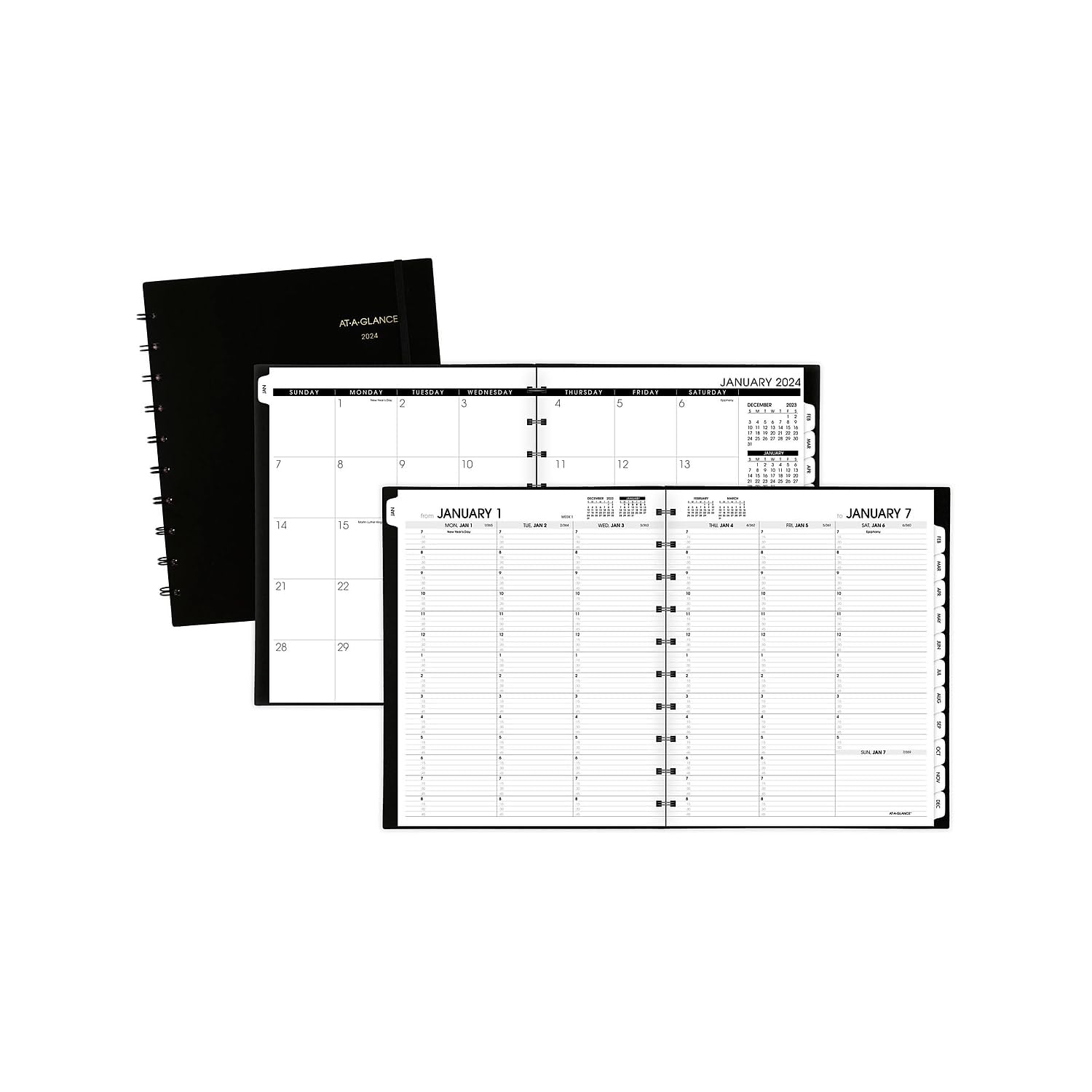 2024 AT-A-GLANCE Move-A-Page 8.75-inch x 11-inch Weekly & Monthly Appointment Book, Black (70-950E-05-24)