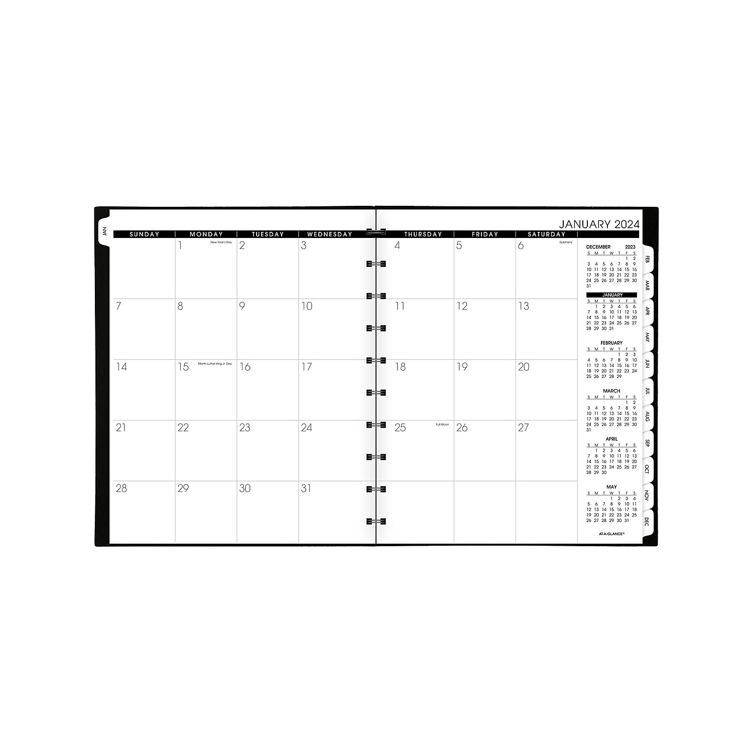 2024 AT-A-GLANCE Move-A-Page 8.75-inch x 11-inch Weekly & Monthly Appointment Book, Black (70-950E-05-24)