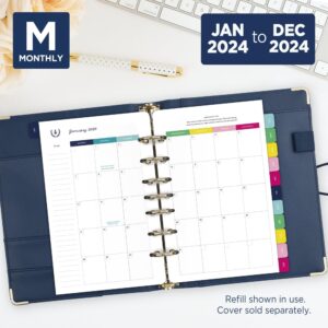 Simplified by Emily Ley for AT-A-GLANCE® Weekly Loose-Leaf Planner Refill Pages, 5-1/2" x 8-1/2", January to December 2024, EL100-4111