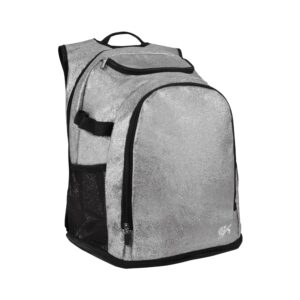 gk all star extreme glitter large backpack - ultimate travel bag for athletes, cheerleaders, gymnasts (sliver glitter)