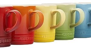 Le Creuset Stoneware (Set of 6) London Mugs, 12 oz. Each, Multi-Color