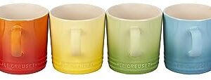 Le Creuset Stoneware (Set of 6) London Mugs, 12 oz. Each, Multi-Color