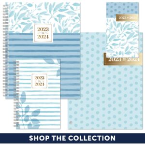 2023-2024 Office Depot® Brand Fashion Monthly Academic Planner, 8-1/4" x 10-3/4", Leaves Blue, July 2023 to June 2024, NS81022L