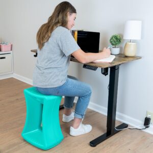 Simplay3 American Home Live Fit Active Balance Chair, 20" Stool for Adults and Teens- Ergonomic Office Desk Chair with Rock, Wobble, Tilt Motion for Learning, Work and Study, Aqua