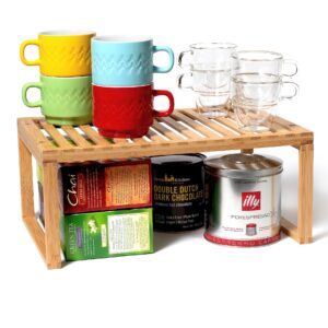 Lipper International Bamboo Kitchen Cabinet Shelf for Organizing a Pantry, Countertop, or Bathroom, 15 5/8" x 10" x 6 1/4"