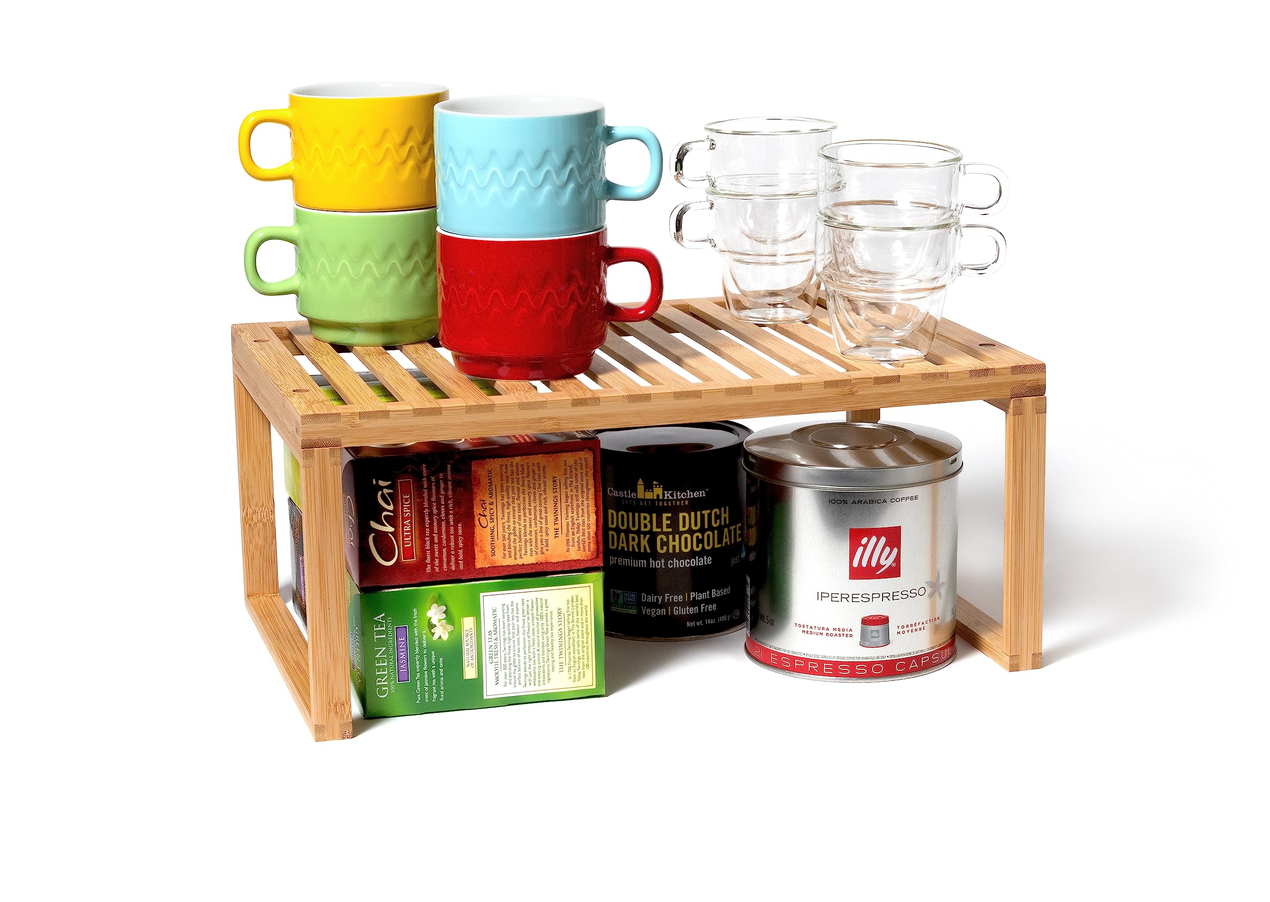 Lipper International Bamboo Kitchen Cabinet Shelf for Organizing a Pantry, Countertop, or Bathroom, 15 5/8" x 10" x 6 1/4"