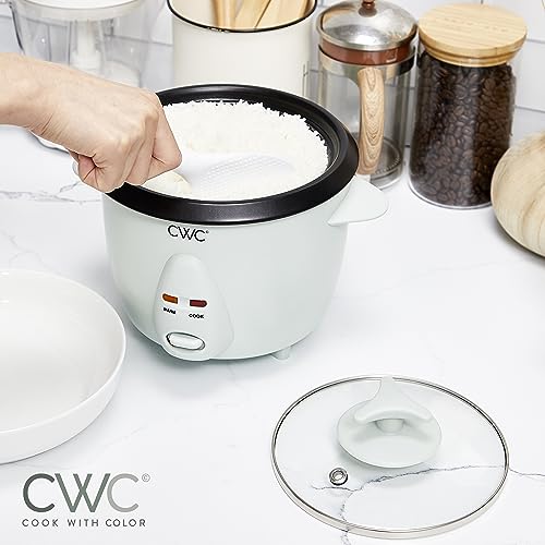 COOK WITH COLOR 6 Cup Rice Cooker 300W - Effortless Cooking and Greatly, Cooks 3 Cups of Raw Rice for 6 Cups of Cooked Rice, Sage