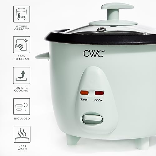 COOK WITH COLOR 6 Cup Rice Cooker 300W - Effortless Cooking and Greatly, Cooks 3 Cups of Raw Rice for 6 Cups of Cooked Rice, Sage