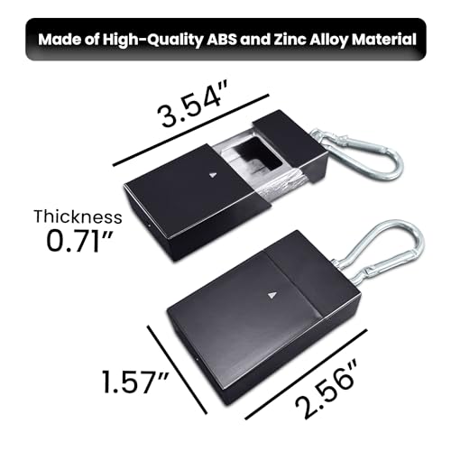 Jeuristic Ashtrays for Cigarettes Portable Pocket Ashtray - Pack of 2 Premium Fireproof ABS Metal Smell Proof Cool Travel Ashtray with Keychain Outdoor Butt Disposal Box Cute Fancy Ash Tray Black