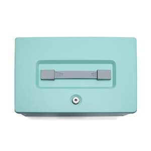 Honeywell Safes & Door Locks - Small Safe Box for Home - Fire Resistant Documents Lock Box with Keys - Steel Security with Key Lock for Personal Items, Jewelry, Money - 0.17 Cubic Feet - Teal - 6124TL