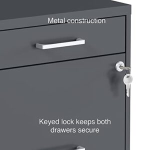 Staples 3-Drawer Vertical File Cabinet, Locking, Letter, Charcoal, 18"D (18606)