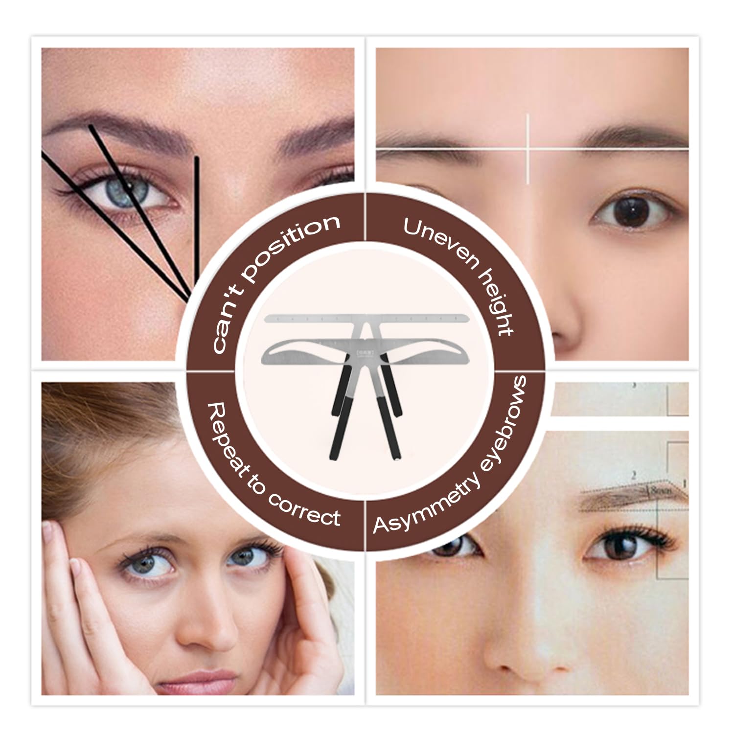 Eyebrow Ruler Measure Balance Extension Eyebrow Shape Stencil (C-EYEBROW RULER)