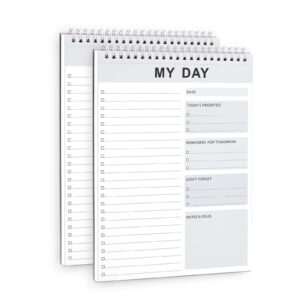 to do list notebook for work, 52 sheets tear-off planning note pad 7.5"×10.2", office planner, daily checklist notebook, desk organization, office productivity (grey)