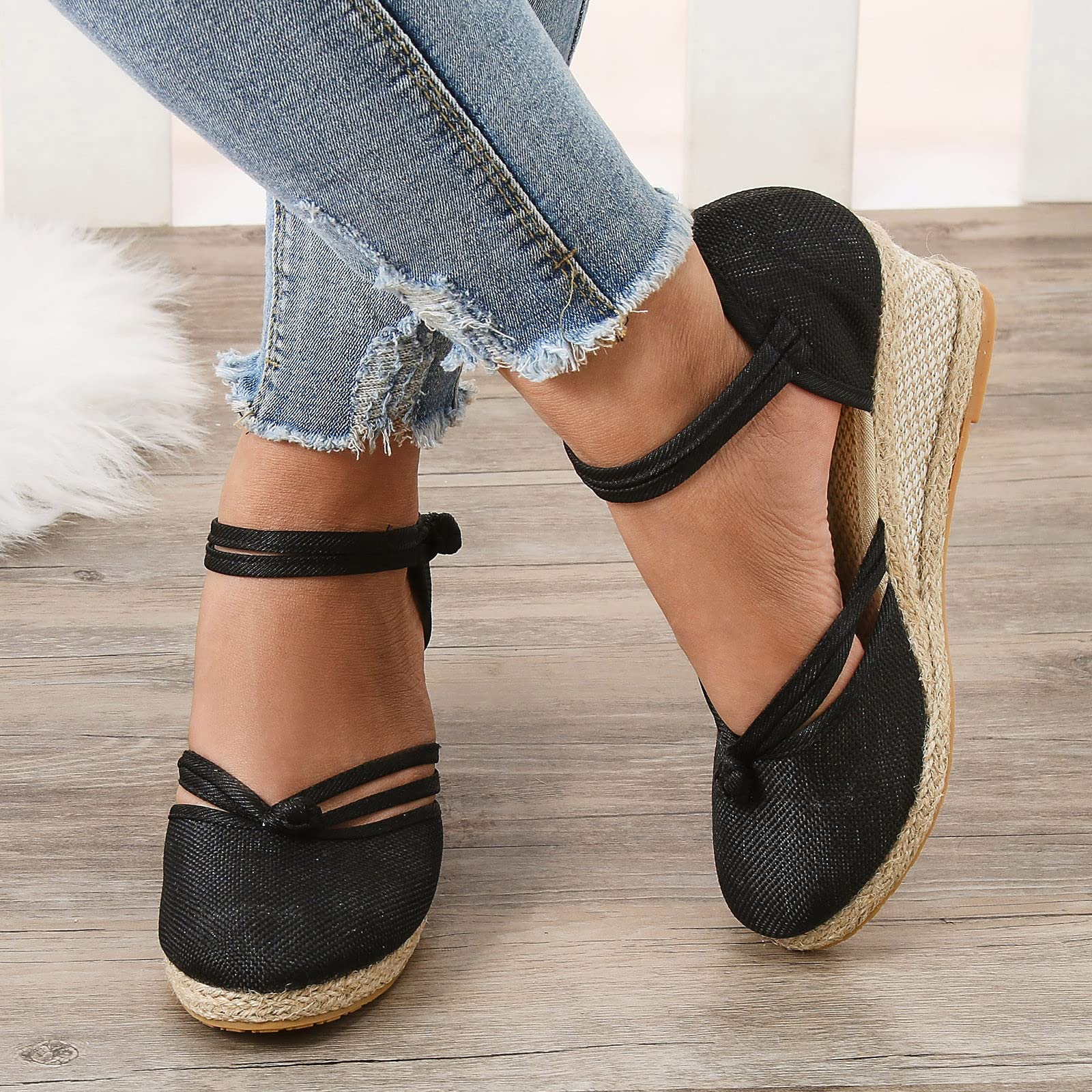 Yuanjay Sandal for Women Summer Slingback Wedge Sandals Flats Anti Slip Slides Walking Slippers Comfort Beach Open Toe Shoes