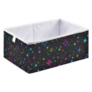 Kigai Fabric Cube Storage Bins Foldable Storage Box Waterproof Storage Cubes Organizer with Handles Storage Basket for Shelves, Home, Office, Nursery, 11"x11"x11", Star
